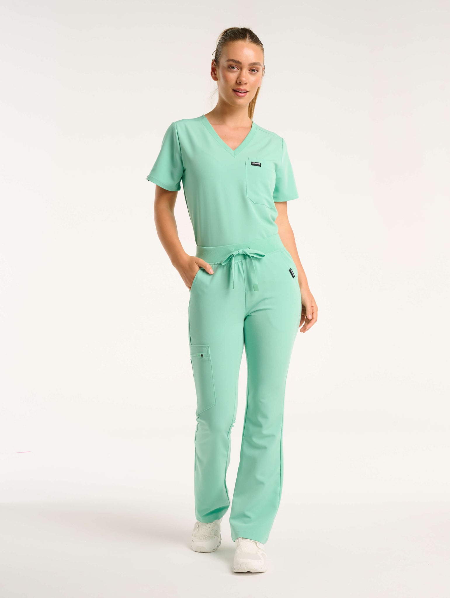 Essential Flare Scrub Pants - Ocean Mint