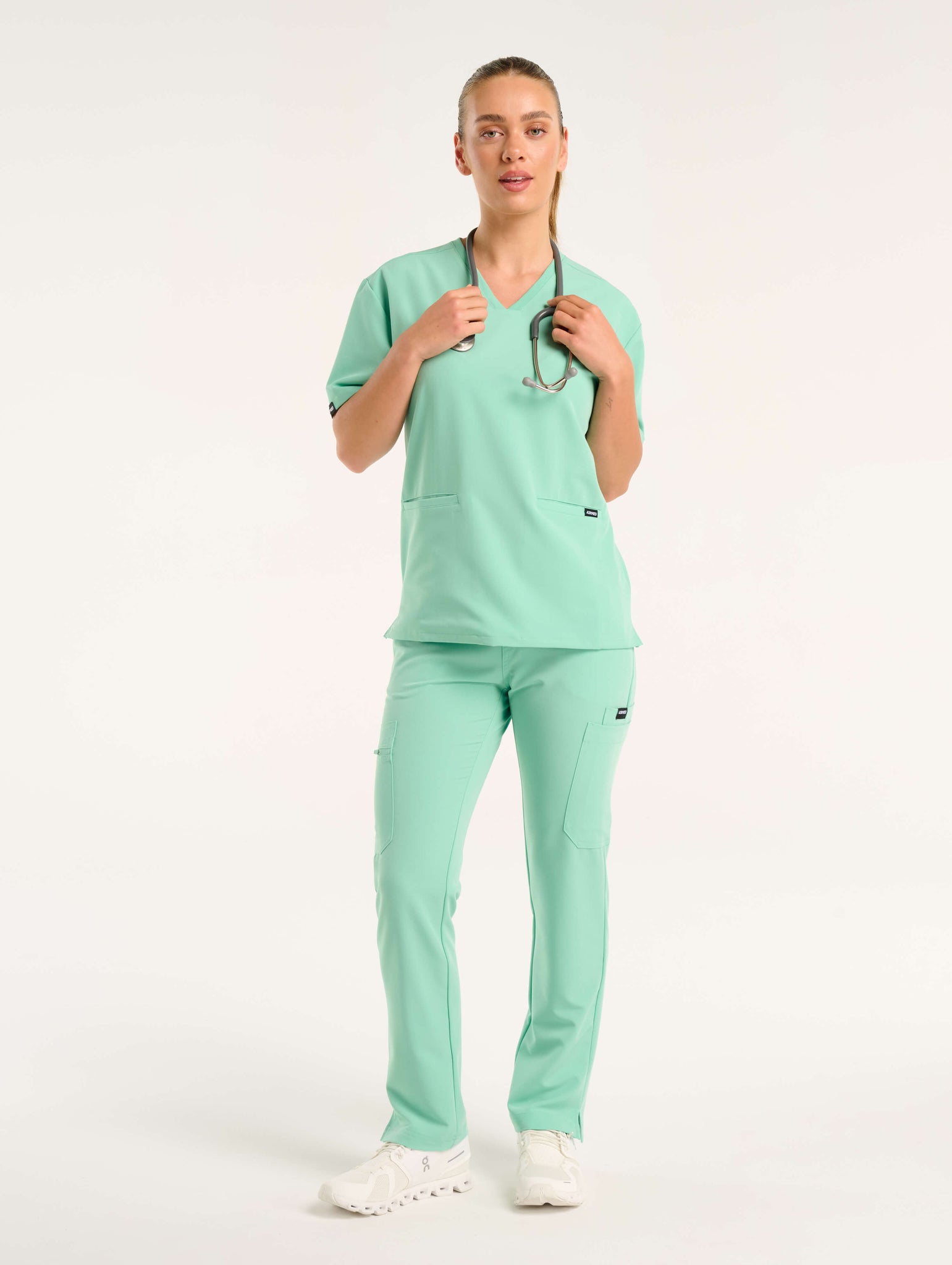 Essential Multi-Pocket Scrub Pants - Ocean Mint