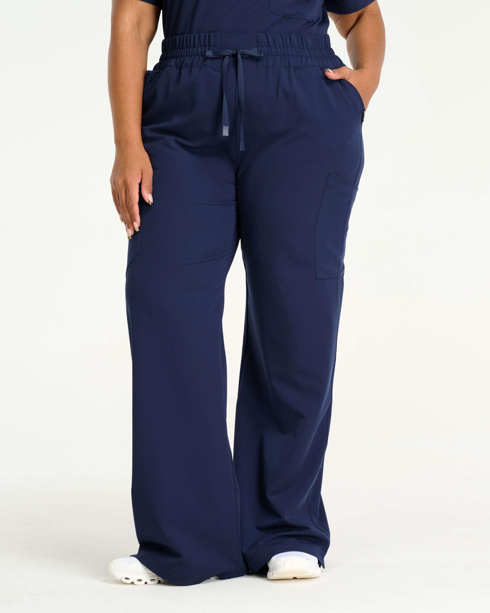 Aspire Wide Leg Scrub Pants - True Navy – Airmed Scrubs