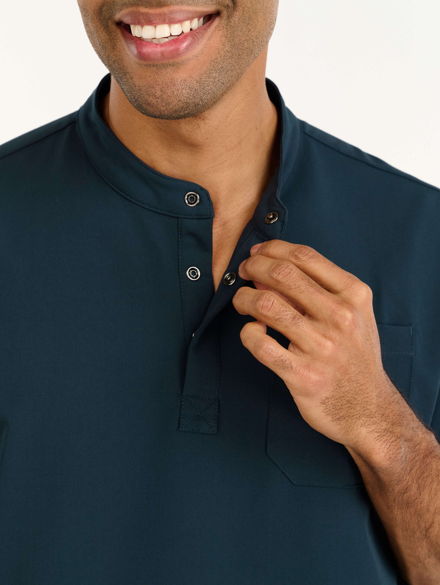 Aspire Mock Neck Scrub Top - Midnight Navy