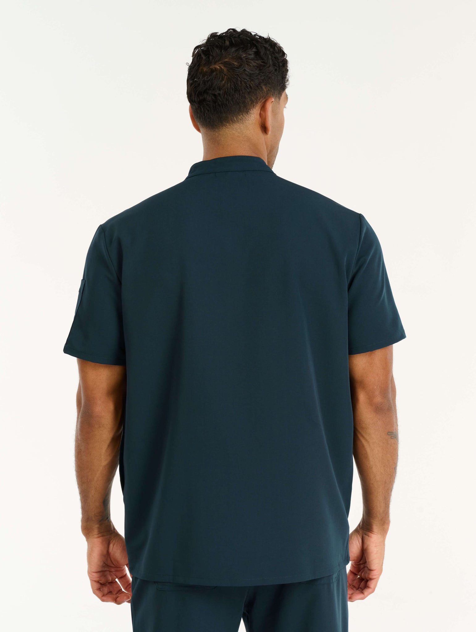 Aspire Mock Neck Scrub Top - Midnight Navy