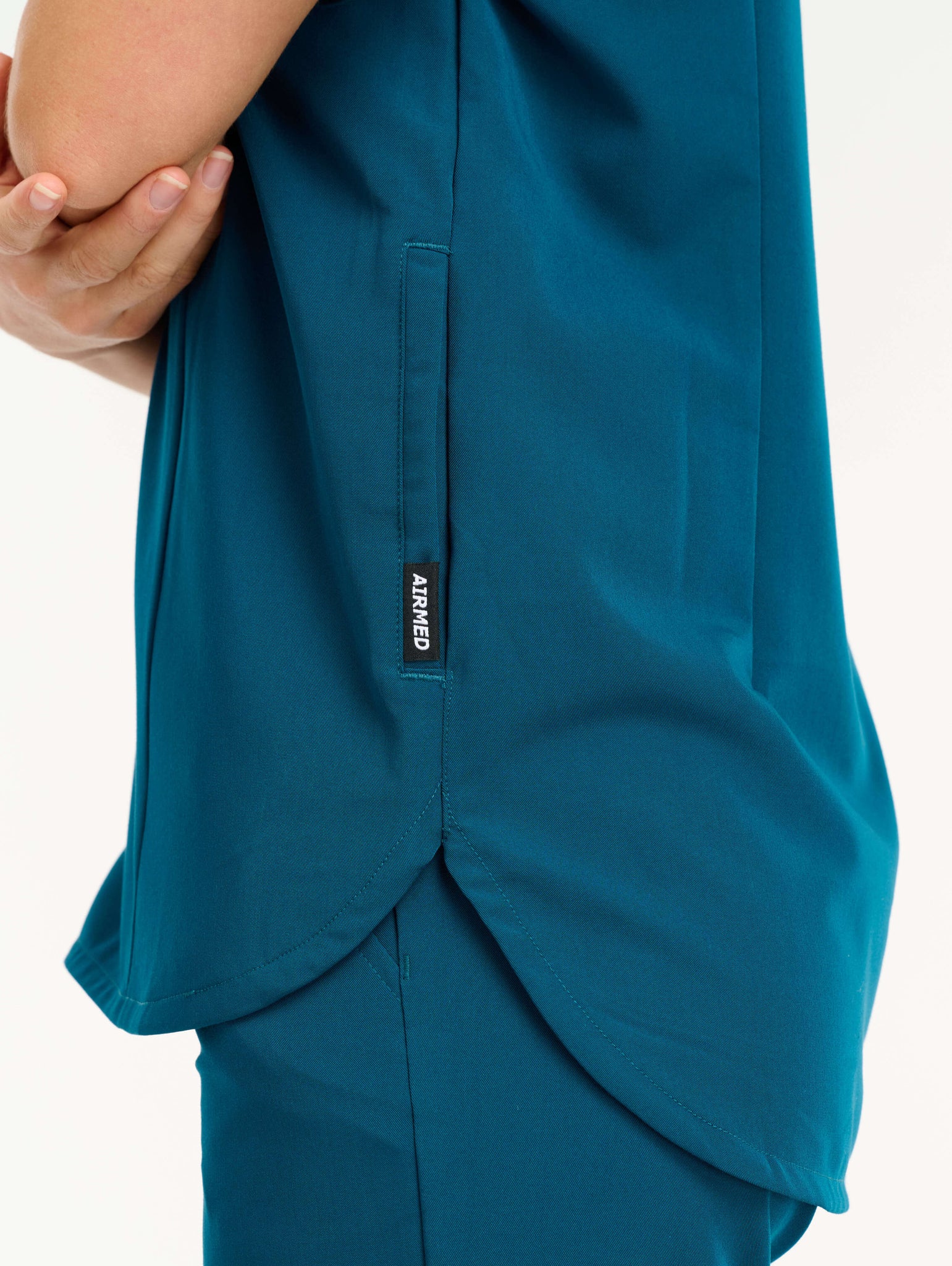 Aspire Mock Neck Scrub Top - Gibraltar Blue