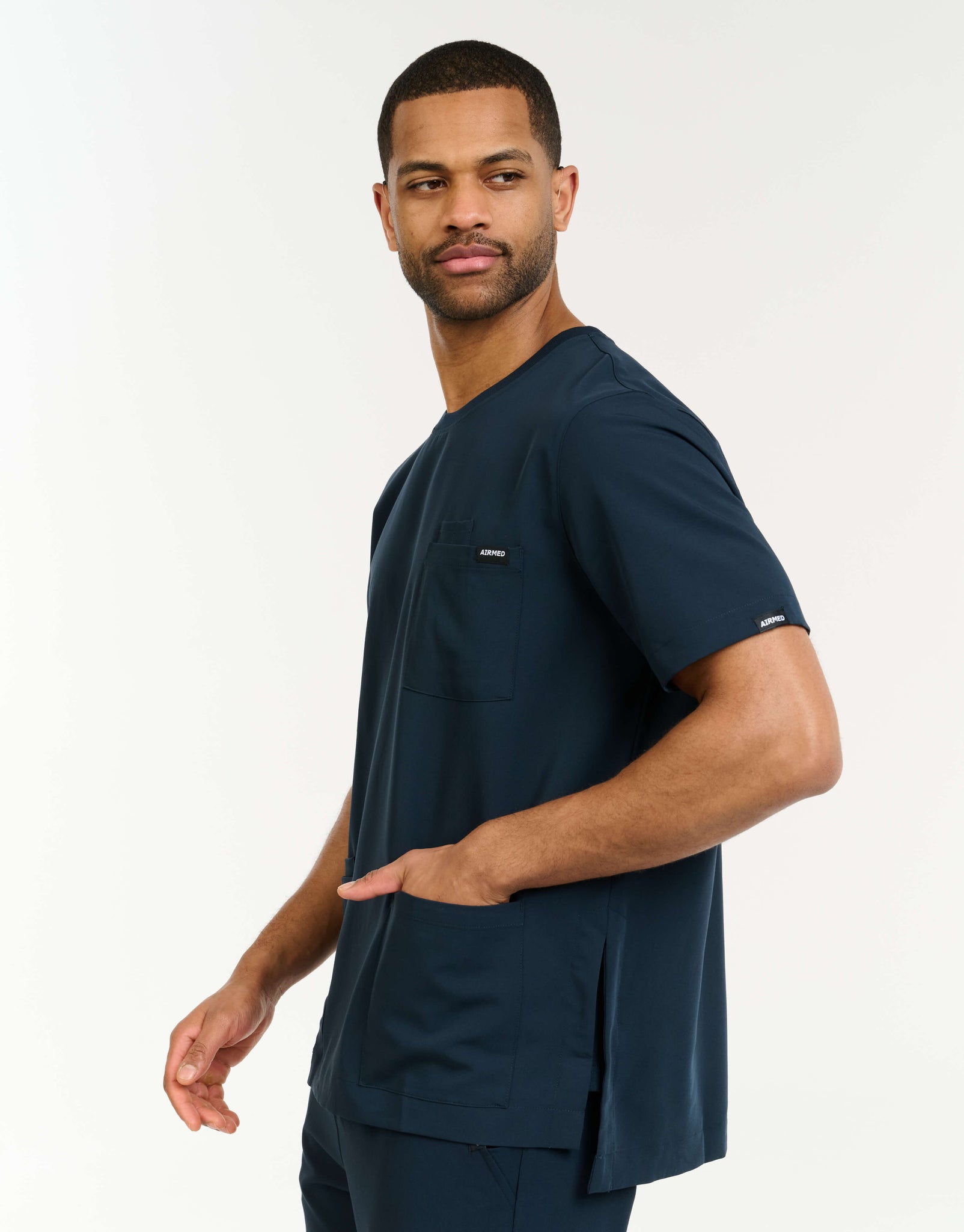 Essential Crewneck Scrub Top - Midnight Navy