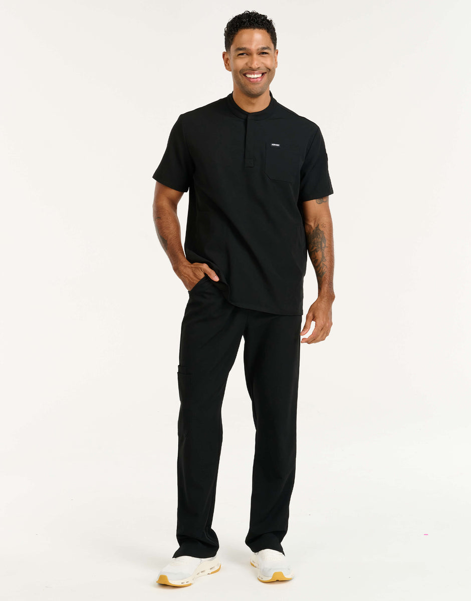 Aspire Mock Neck Scrub Top - Black – Airmed Scrubs