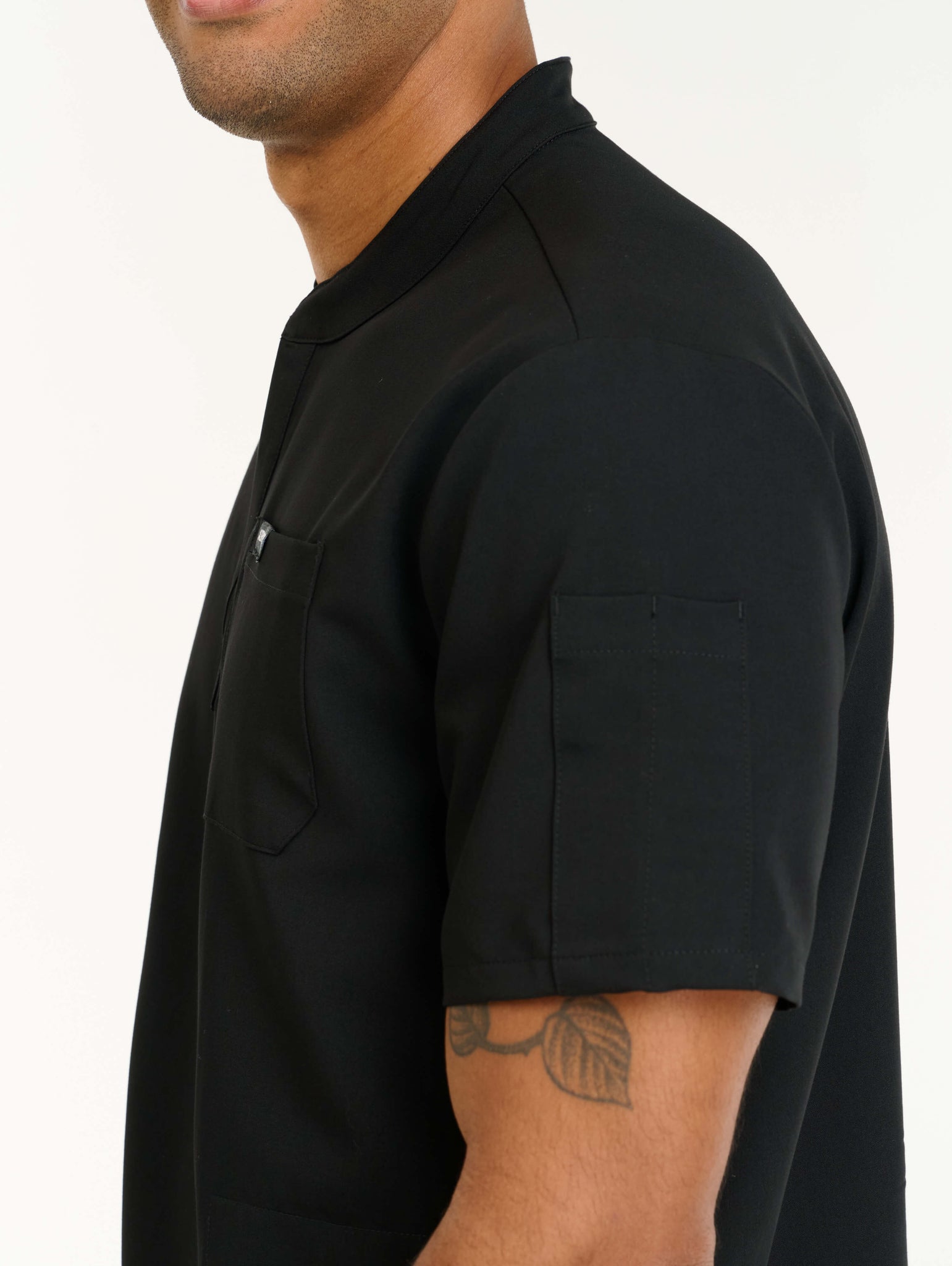Aspire Mock Neck Scrub Top - Black
