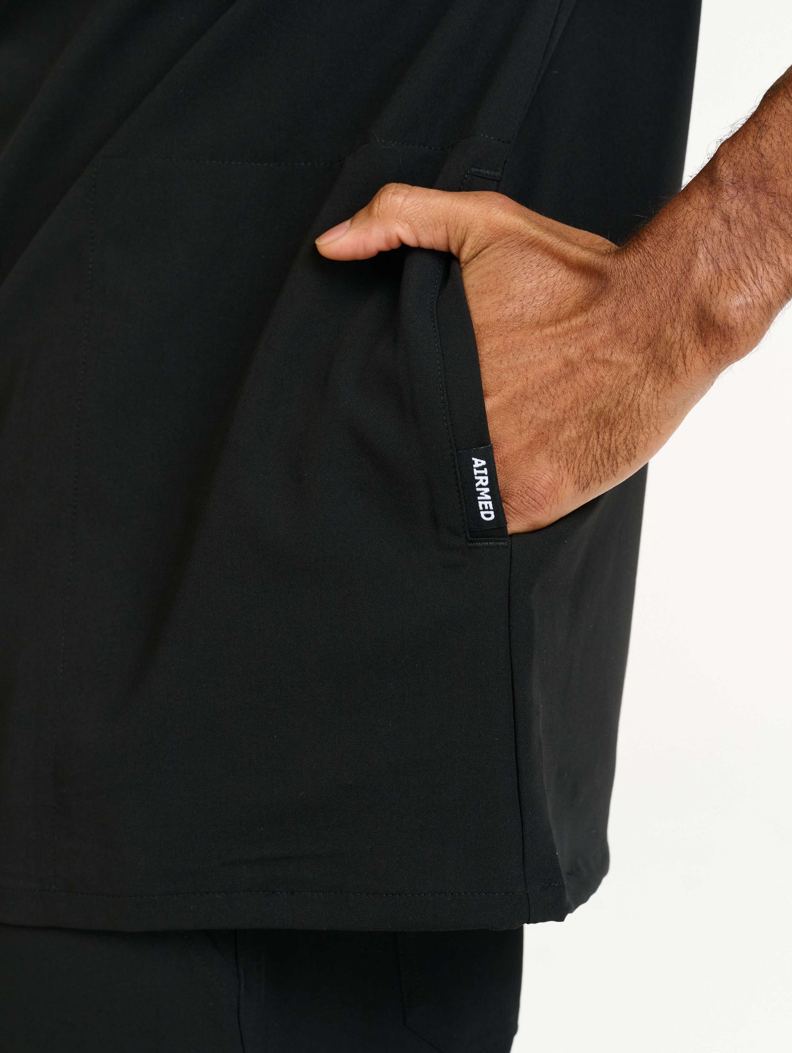 Aspire Mock Neck Scrub Top - Black