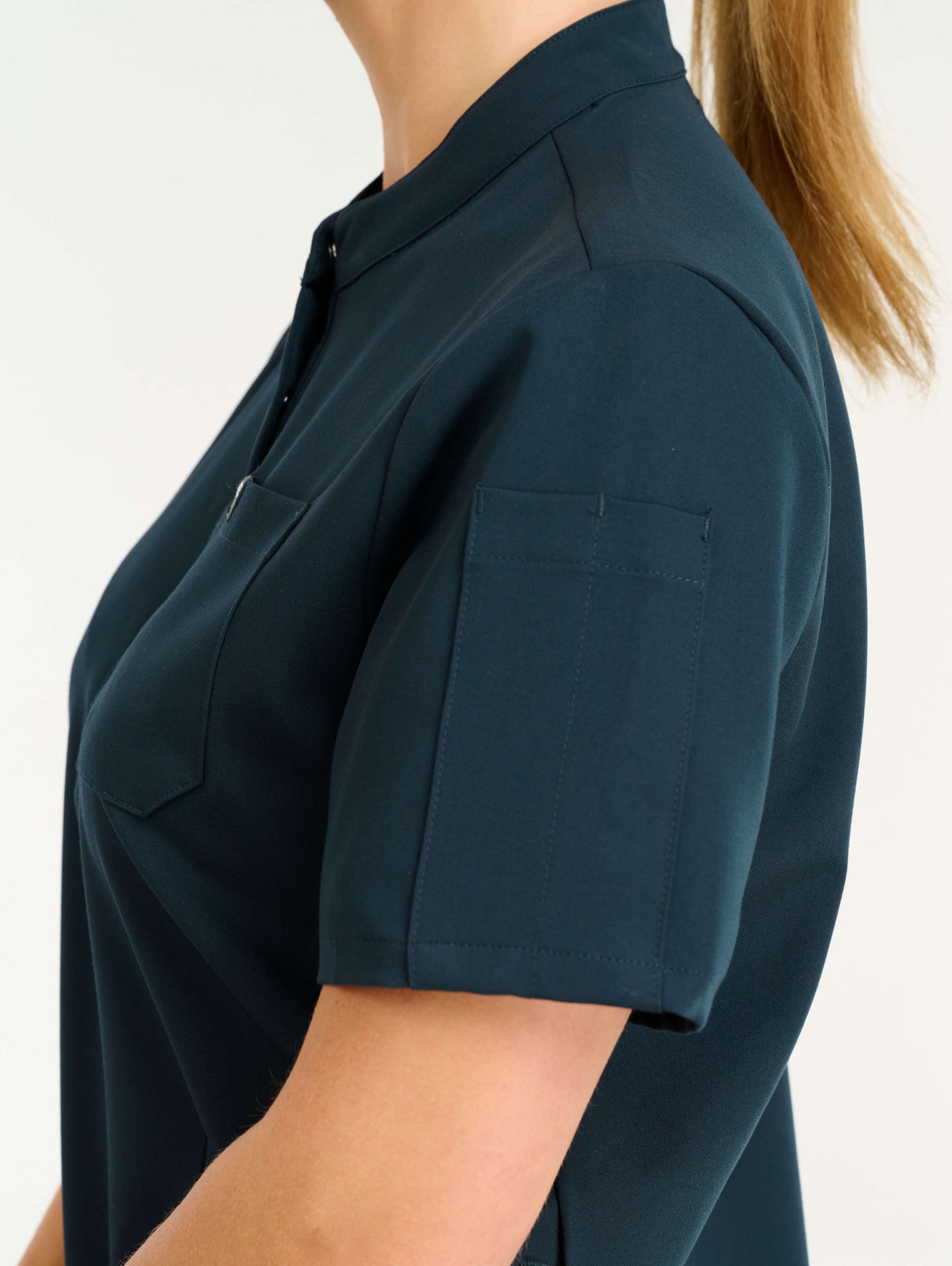 Aspire Mock Neck Scrub Top - Midnight Navy