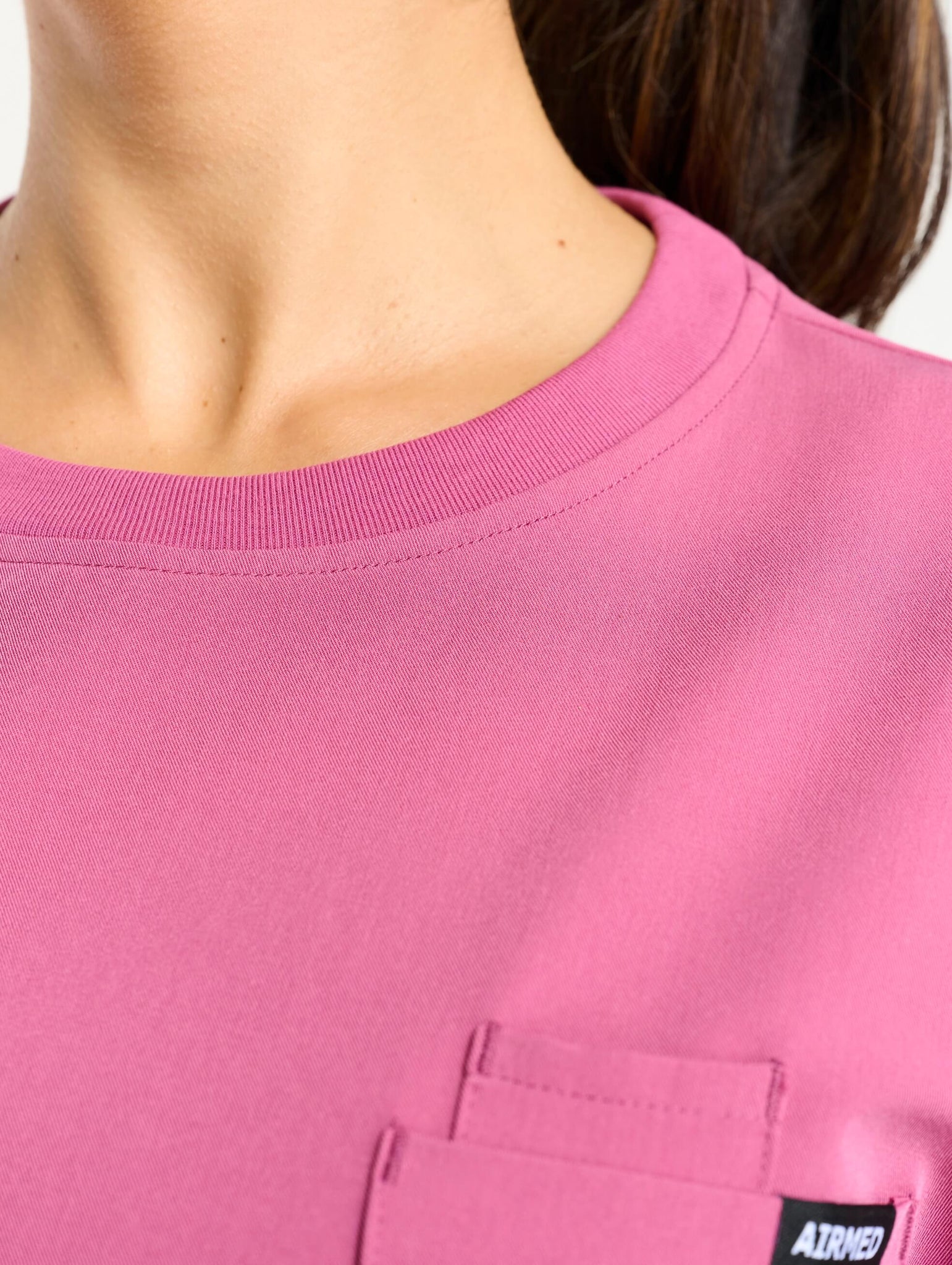 Essential Crewneck Scrub Top - Red Violet