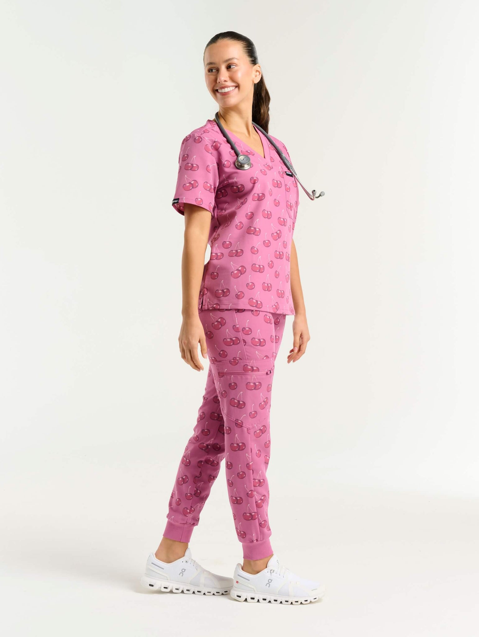 Essential Jogger Scrub Pants - Cherry Print