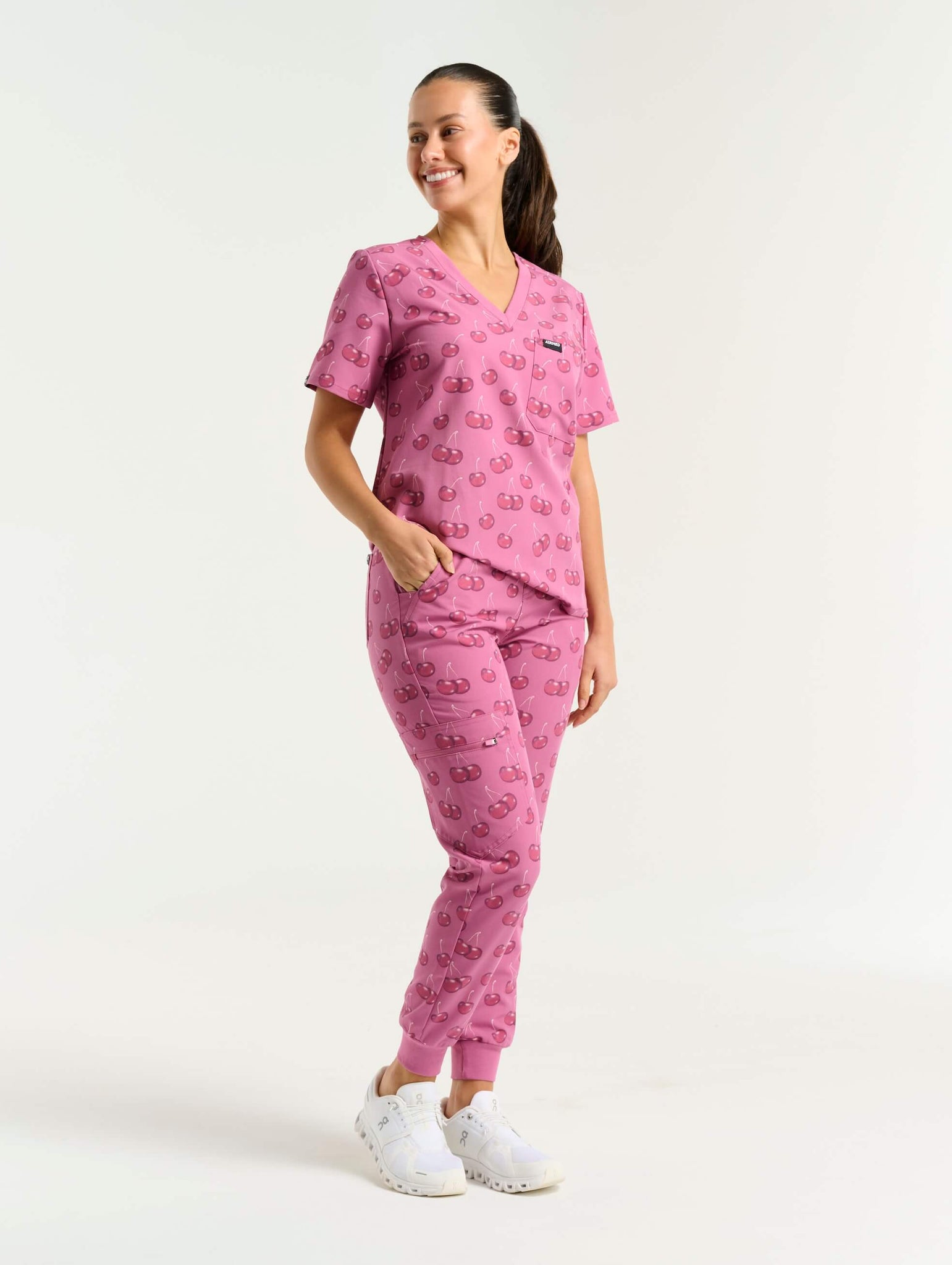 Essential Jogger Scrub Pants - Cherry Print