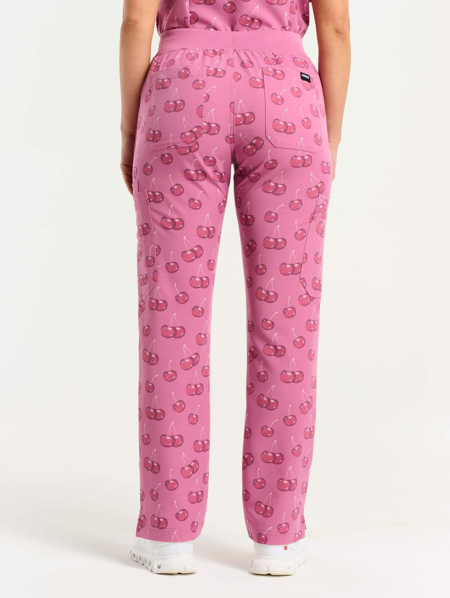 Essential Multi-Pocket Scrub Pants - Cherry Print