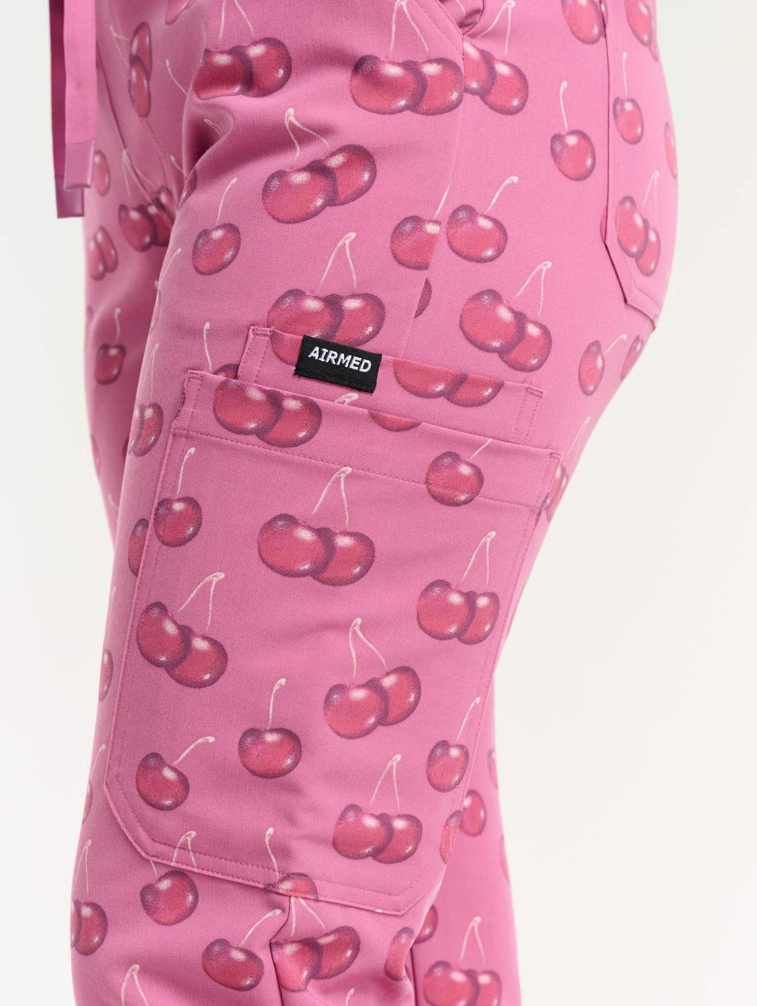 Essential Multi-Pocket Scrub Pants - Cherry Print