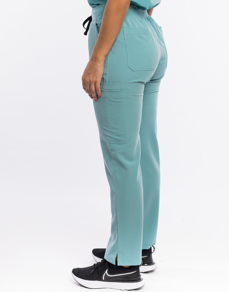 Essential Multi-Pocket Scrub Pants (Sample) - Audrey Teal