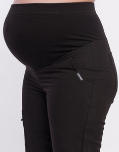 Essential Maternity Jogger Scrub Pants - Black