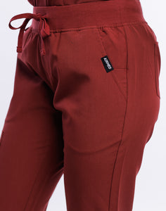 Essential Jogger Scrub Pants - Bordeaux Red