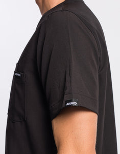 Essential Crewneck Scrub Top - Black