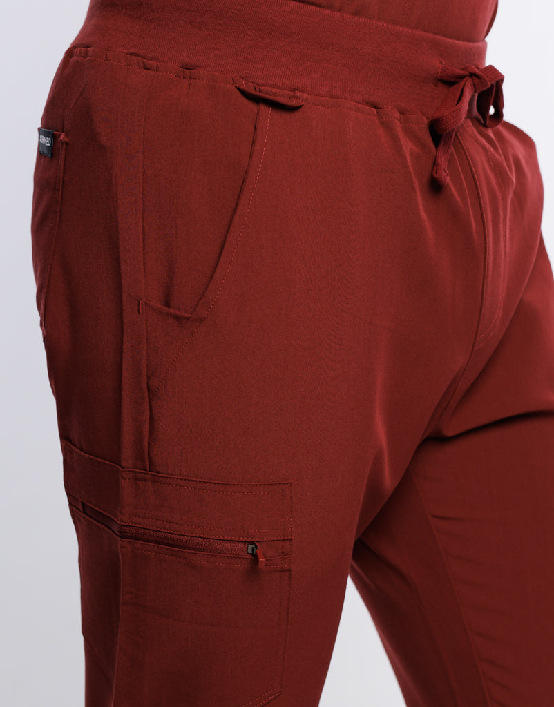 Essential Jogger Scrub Pants - Bordeaux Red
