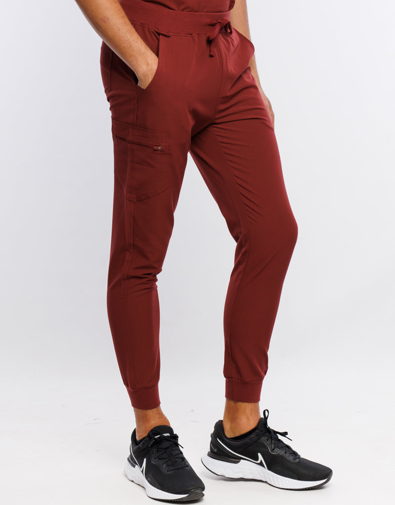 Essential Everyday Jogger Scrub Pants - Bordeaux Red – Airmed Scrubs