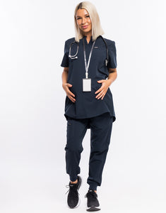 Essential Maternity Scrub Top - Midnight Navy