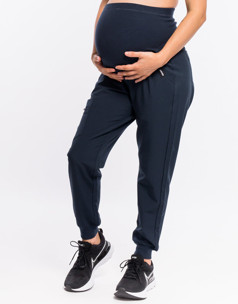 Essential Maternity Jogger Scrub Pants - Midnight Navy